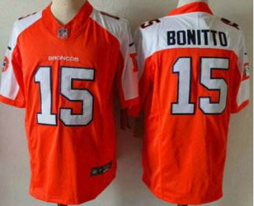 Nike Denver Broncos #15 Nik Bonitto Navy White Thanksgiving FUSE Vapor Jersey
