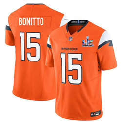 Nike Denver Broncos #15 Nik Bonitto Orange Super Bowl LX 60 Patch Jersey