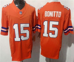 Nike Denver Broncos #15 Nik Bonitto Orange Throwback Authentic Stitched NFL Jersey