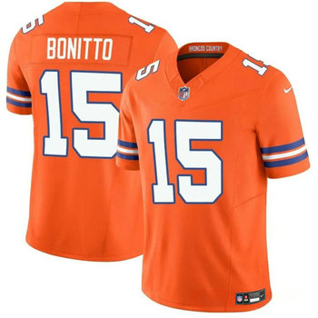 Nike Denver Broncos #15 Nik Bonitto Orange Throwback Authentic Stitched NFL Jersey Y