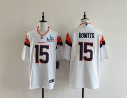 Nike Denver Broncos #15 Nik Bonitto White Super Bowl LX 60 Patch Jersey