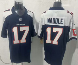 Nike Denver Broncos #17 Jaylen Waddle Navy Thanksgiving Authentic Stitched NFL Jersey