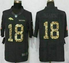 Nike Denver Broncos #18 Peyton Manning Black 2016 Salute to Service Authentic Stitched NFL Jersey