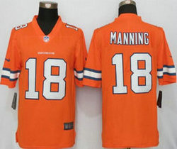 Nike Denver Broncos #18 Peyton Manning Orange Color Rush Limited Stitched Jersey
