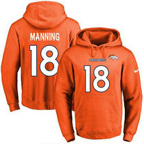 Nike Denver Broncos #18 Peyton Manning Stitched Orange Pullover Hoodie