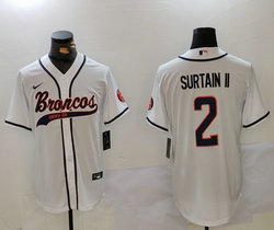 Nike Denver Broncos #2 Pat Surtain II White Joint Authentic Stitched baseball jersey