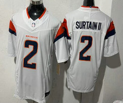 Nike Denver Broncos #2 Patrick Surtain II White Authentic Stitched NFL Jersey
