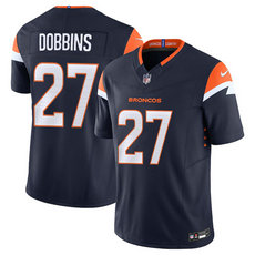 Nike Denver Broncos #27 J.K. Dobbins Navy Authentic Stitched NFL Jersey