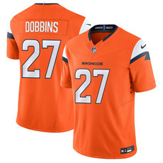 Nike Denver Broncos #27 J.K. Dobbins Orange Authentic Stitched NFL Jersey