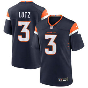 Nike Denver Broncos #3 Will Lutz Navy NFL jersey