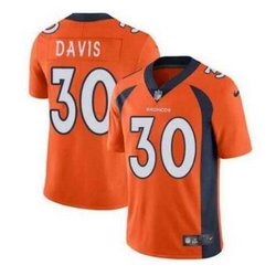 Nike Denver Broncos #30 Terrell Davis Orange Vapor Untouchable Authentic Stitched NFL Jersey