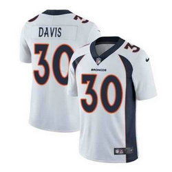 Nike Denver Broncos #30 Terrell Davis White Vapor Untouchable Authentic Stitched NFL Jersey