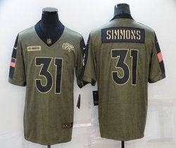 Nike Denver Broncos #31 Justin Simmons 2021 salute to service Authentic Stitched NFL Jersey