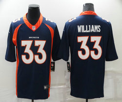 Nike Denver Broncos #33 Javonte Williams Blue Vapor Untouchable Authentic stitched NFL jersey
