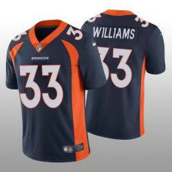 Nike Denver Broncos #33 Javonte Williams Navy Vapor Untouchable Authentic Stitched NFL Jersey