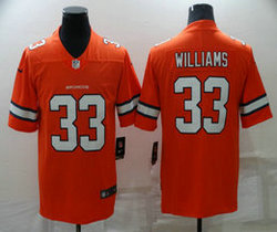Nike Denver Broncos #33 Javonte Williams Orange Rush Authentic stitched NFL jersey