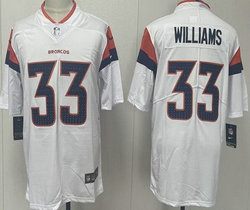 Nike Denver Broncos #33 Javonte Williams White 2024 F.U.S.E Authentic Stitched NFL Jersey