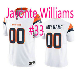 Nike Denver Broncos #33 Javonte Williams White 2024 F.U.S.E Authentic Stitched NFL Jersey