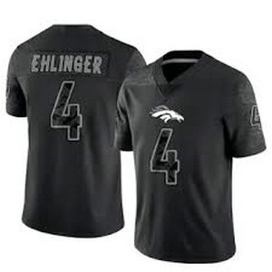 Nike Denver Broncos #4 Sam Ehlinger Black Reflective NFL jersey