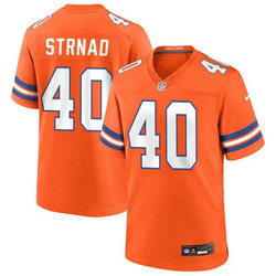Nike Denver Broncos #40 Justin Strnad Orange Throwback Authentic Stitched NFL Jersey.webp