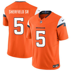 Nike Denver Broncos #5 Trent Sherfield Sr Orange Vapor Untouchable Authentic Stitched NFL Jersey