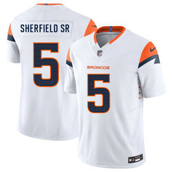 Nike Denver Broncos #5 Trent Sherfield Sr White Vapor Untouchable Authentic Stitched NFL Jersey