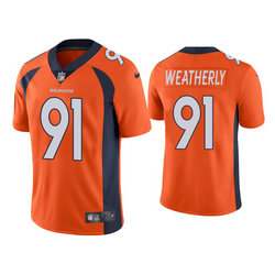Nike Denver Broncos #91 Stephen Weatherly Orange Vapor Untouchable Authentic stitched NFL jersey