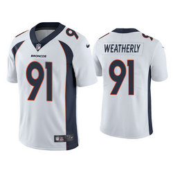 Nike Denver Broncos #91 Stephen Weatherly White Vapor Untouchable Authentic stitched NFL jersey