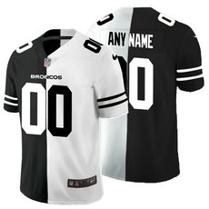 Nike Denver Broncos Customized Black and White Authentic Stitched NFL Jersey