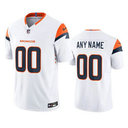Nike Denver Broncos Customized White 2024 F.U.S.E Authentic Stitched NFL Jersey