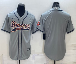 Nike Denver Broncos Gray Joint adults Authentic Stitched baseball jersey