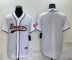 Nike Denver Broncos White Joint adults Authentic Stitched baseball jersey