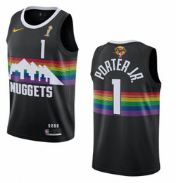 Nike Denver Nuggets #1 Michael Porter Jr. Black City 2023 Finals Champions Authentic Stitched NBA Jersey