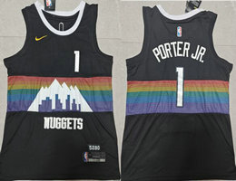 Nike Denver Nuggets #1 Michael Porter Jr. Black City Authentic Stitched NBA Jersey