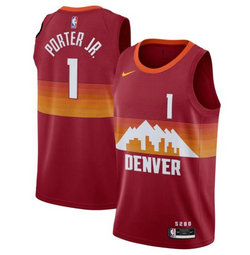 Nike Denver Nuggets #1 Michael Porter Jr. Red Authentic Stitched NBA Jersey