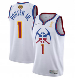 Nike Denver Nuggets #1 Michael Porter Jr. White City 2023 Finals Champions Authentic Stitched NBA Jersey