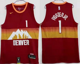 Nike Denver Nuggets #1 Michael Porter Jr. Red City Authentic Stitched NBA Jersey