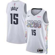 Nike Denver Nuggets #15 Nikola Joki? White 2024-25 City Stitched NBA Jersey