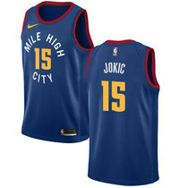 Nike Denver Nuggets #15 Nikola Jokic Blue Game Authentic Stitched NBA Jersey