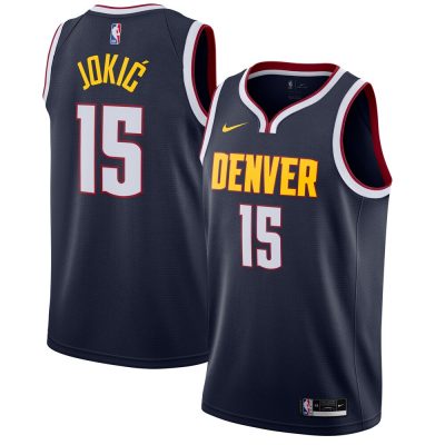 Nike Denver Nuggets #15 Nikola Jokic Navy 20-21 Authentic Stitched NBA Jersey