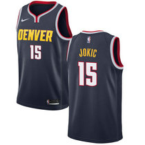Nike Denver Nuggets #15 Nikola Jokic Navy Blue Game Authentic Stitched NBA Jersey