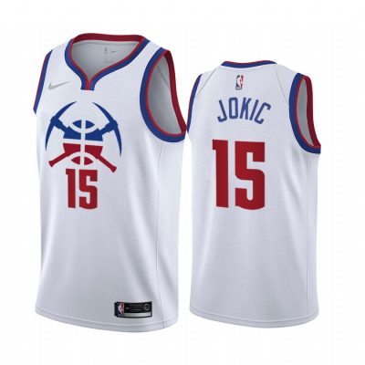 Nike Denver Nuggets #15 Nikola Jokic White 20-21 Earned Edition Authentic Stitched NBA Jersey