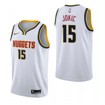 Nike Denver Nuggets #15 Nikola Jokic White Game Authentic Stitched NBA Jersey
