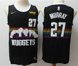Nike Denver Nuggets #27 Jamal Murray Black Game City With Advertising Authentic Stitched NBA Jersey