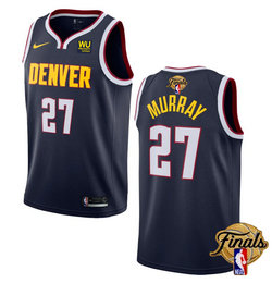 Nike Denver Nuggets #27 Jamal Murray Navy final Patch With Advertising Jersey