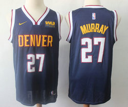 Nike Denver Nuggets #27 Jamal Murray Navy Blue Game With Advertising patch Authentic Stitched NBA Jersey