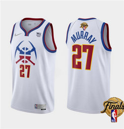 Nike Denver Nuggets #27 Jamal Murray White 20-21 Earned Edition final Patch With Advertising Jersey