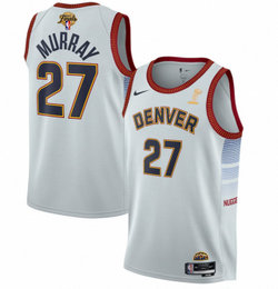 Nike Denver Nuggets #27 Jamal Murray White 2023 Finals Champions Authentic Stitched NBA Jersey