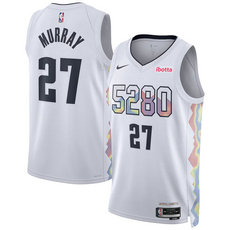 Nike Denver Nuggets #27 Jamal Murray White 2024-25 City Stitched NBA Jersey