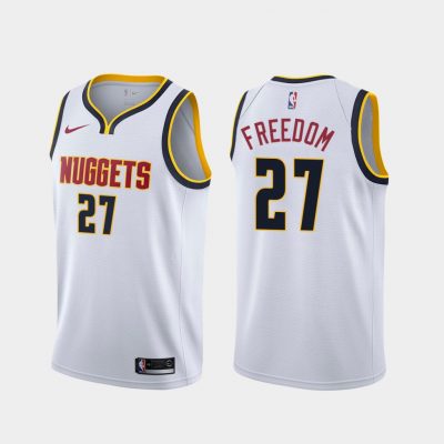 Nike Denver Nuggets #27 Jamal Murray White Authentic Stitched NBA Jersey